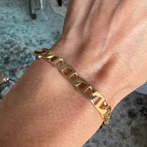 Vintage Flat Mariner Link Chain Bracelet