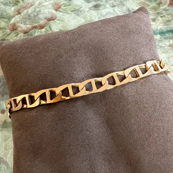 Vintage Flat Mariner Link Chain Bracelet