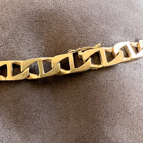 Vintage Flat Mariner Link Chain Bracelet