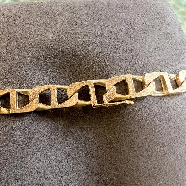 Vintage Flat Mariner Link Chain Bracelet