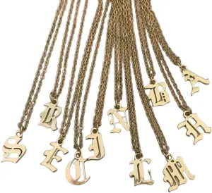 Vintage Initial Necklace For Women Stainless Steel Letter Chain Choker Collar Necklace Goth Cute New Jewelry Collares Para PTPNU02062