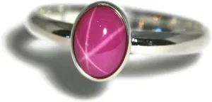 Vintage Pink Lindy Star Ring Pink Ruby Rings 6 Rays Star Gemstone 925 Sterling silver Ring Engagement Jewelry, Gift For Her