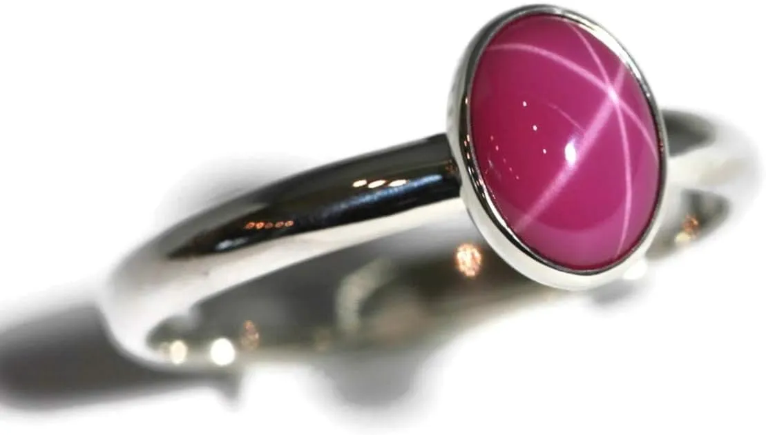 Vintage Pink Lindy Star Ring Pink Ruby Rings 6 Rays Star Gemstone 925 Sterling silver Ring Engagement Jewelry, Gift For Her