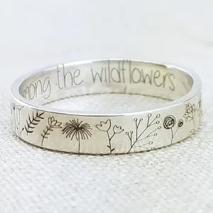 Vintage Simplicity Carved Flower Ring for Women Men Bohemian Delicate
