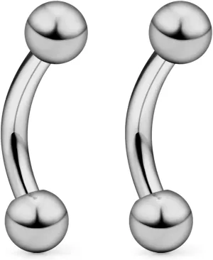Vsnnsns 14G 16G Eyebrow Piercing Jewelry G23 Titanium Curved Barbell Eyebrow Ring Vertical Labret Lip Jewelry Rook Daith Earrings Piercing Jewelry for Women Men 6mm 8mm 10mm 12mm 14mm 16mm