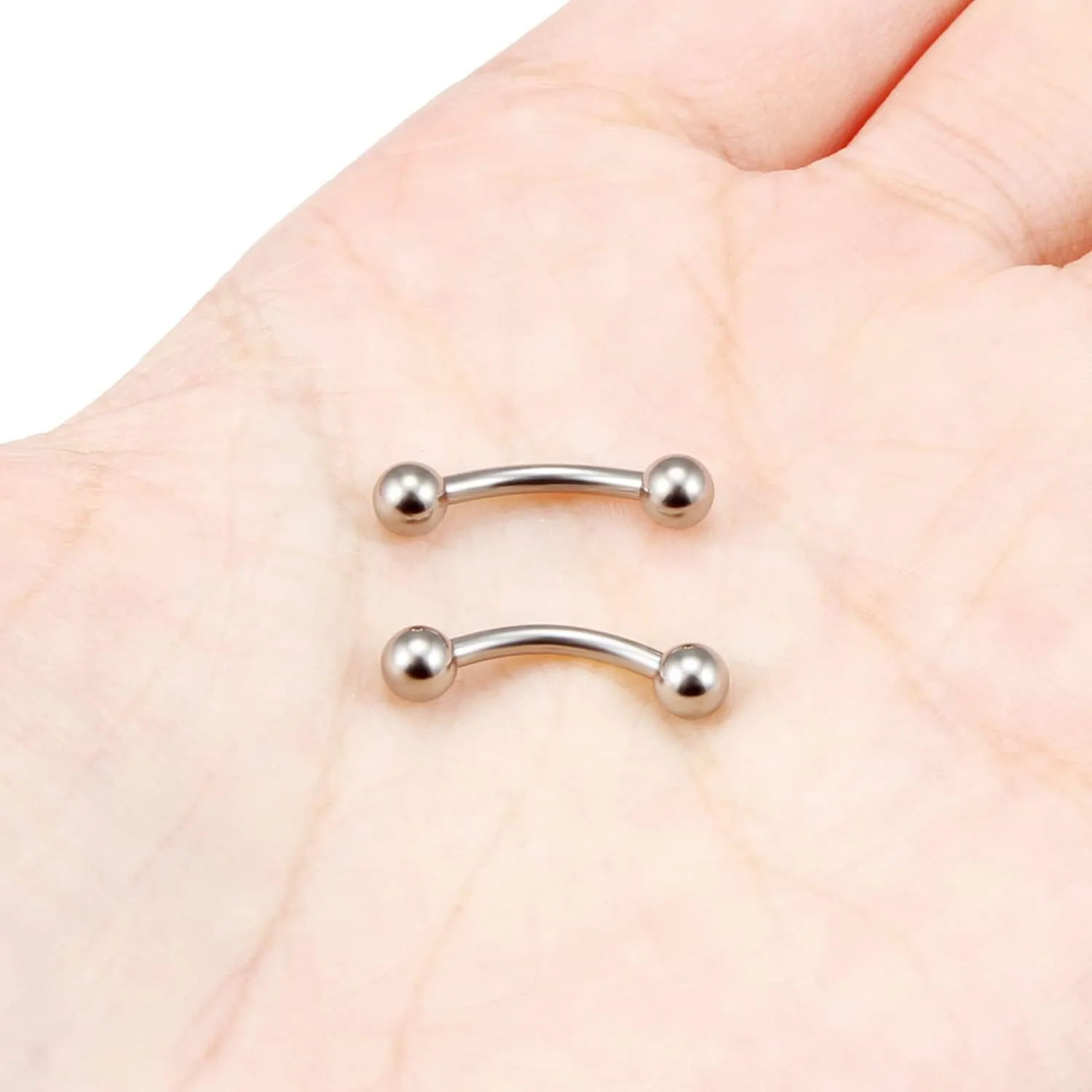 Vsnnsns 14G 16G Eyebrow Piercing Jewelry G23 Titanium Curved Barbell Eyebrow Ring Vertical Labret Lip Jewelry Rook Daith Earrings Piercing Jewelry for Women Men 6mm 8mm 10mm 12mm 14mm 16mm