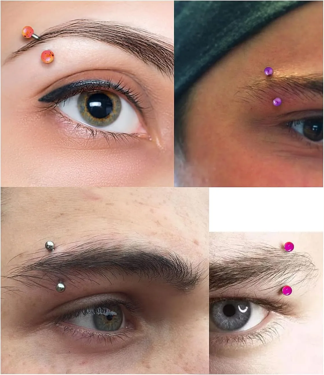 Vsnnsns Eyebrow Piercing Jewelry 16G Stainless Surgical Steel Curved Barbell Eyebrow Ring Vertical Labret Lip Jewelry Rook Daith Earrings Piercing Jewelry for Women Men 6mm 8mm 10mm 16 Gauge