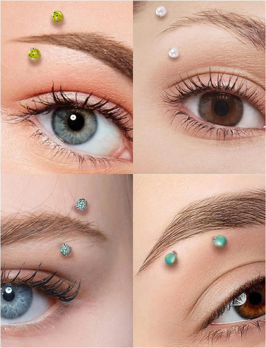 Vsnnsns Eyebrow Piercing Jewelry 16G Stainless Surgical Steel Curved Barbell Eyebrow Ring Vertical Labret Lip Jewelry Rook Daith Earrings Piercing Jewelry for Women Men 6mm/8mm/10mm 16 Gauge