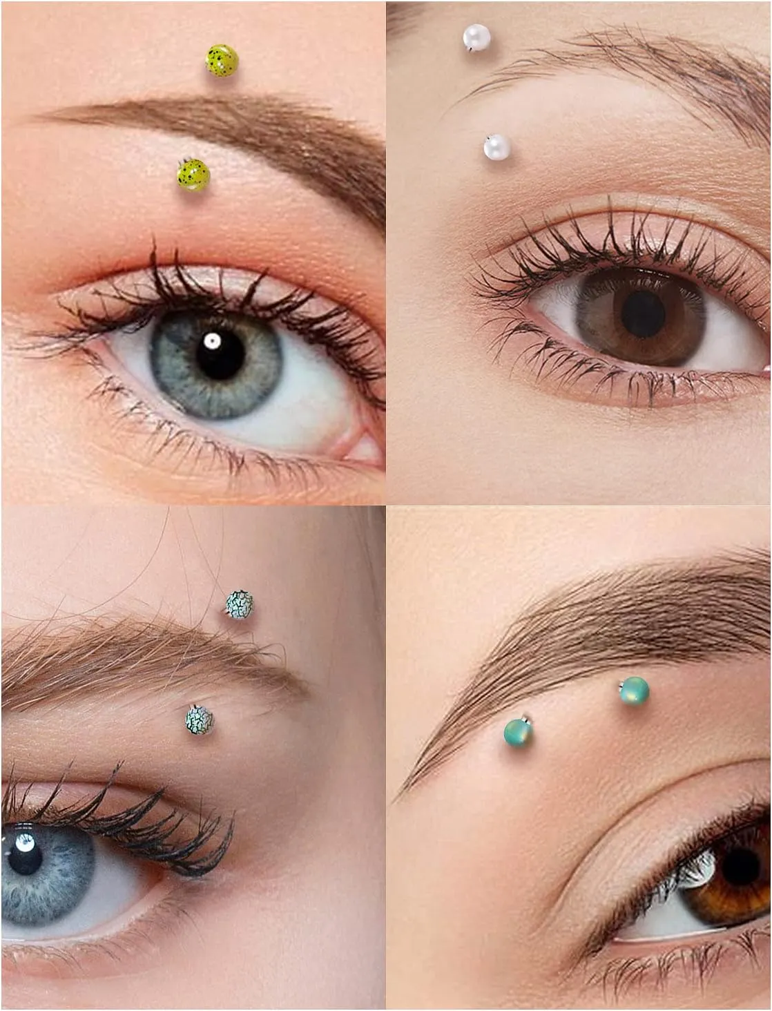Vsnnsns Eyebrow Piercing Jewelry 16G Stainless Surgical Steel Curved Barbell Eyebrow Ring Vertical Labret Lip Jewelry Rook Daith Earrings Piercing Jewelry for Women Men 6mm/8mm/10mm 16 Gauge