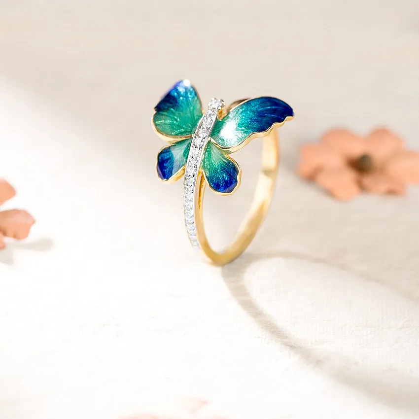 Western Funky Butterfly Style Gold Rings JLTR0380