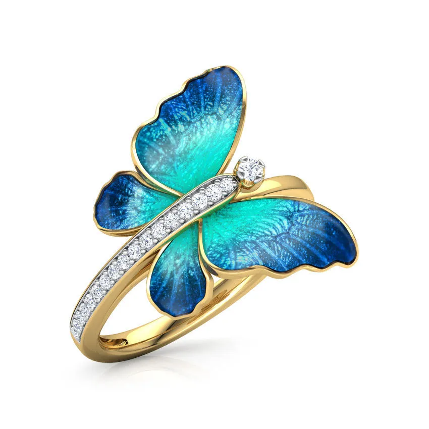 Western Funky Butterfly Style Gold Rings JLTR0380