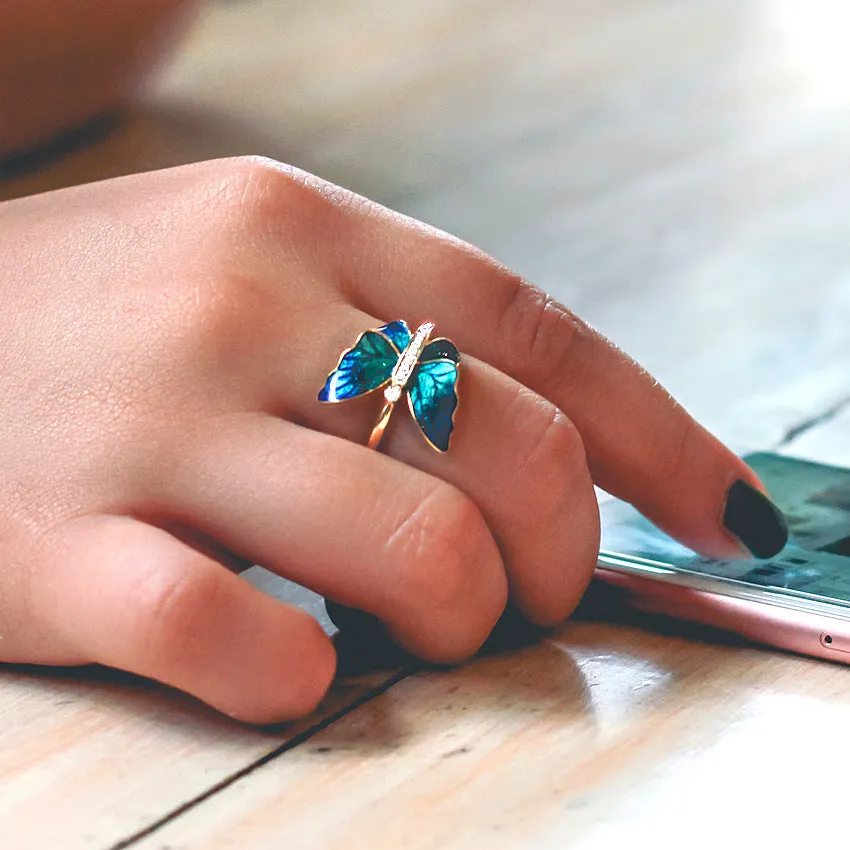 Western Funky Butterfly Style Gold Rings JLTR0380