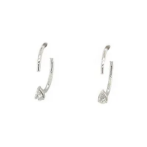White 14 Karat Pear Open Huggie Earrings
