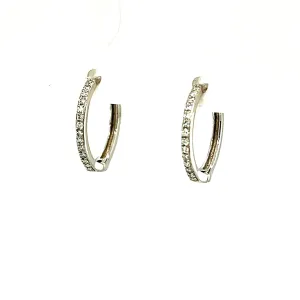 White 14 Karat Small Hoop Earrings