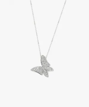 White Butterfly Diamond Necklace
