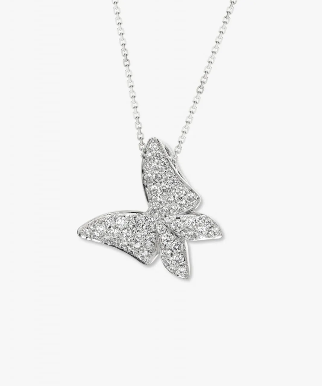 White Butterfly Diamond Necklace