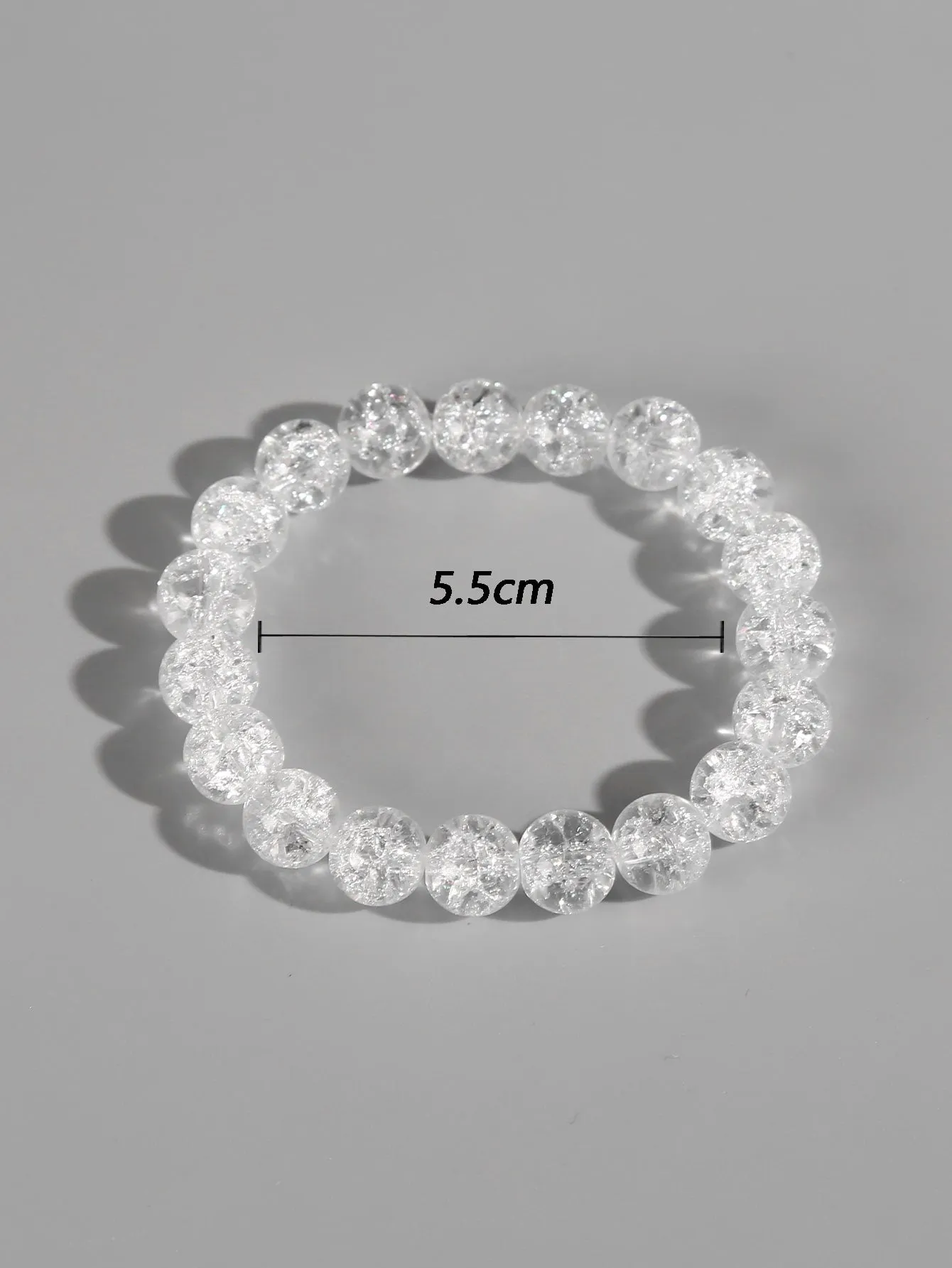 White Crystal Pattern Minimalist Beaded Bracelet Boho Crafted Creative Beads