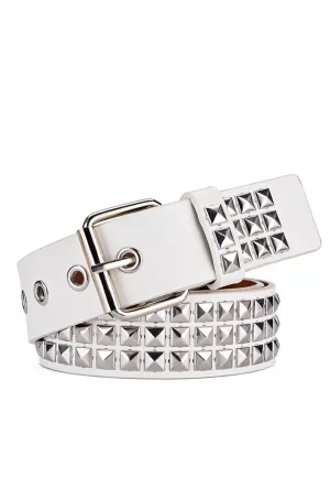 White Studded Belt