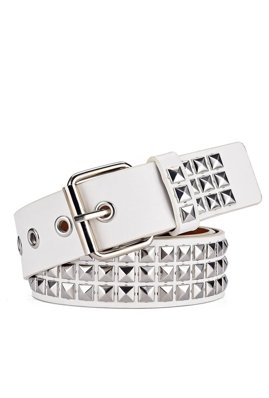 White Studded Belt