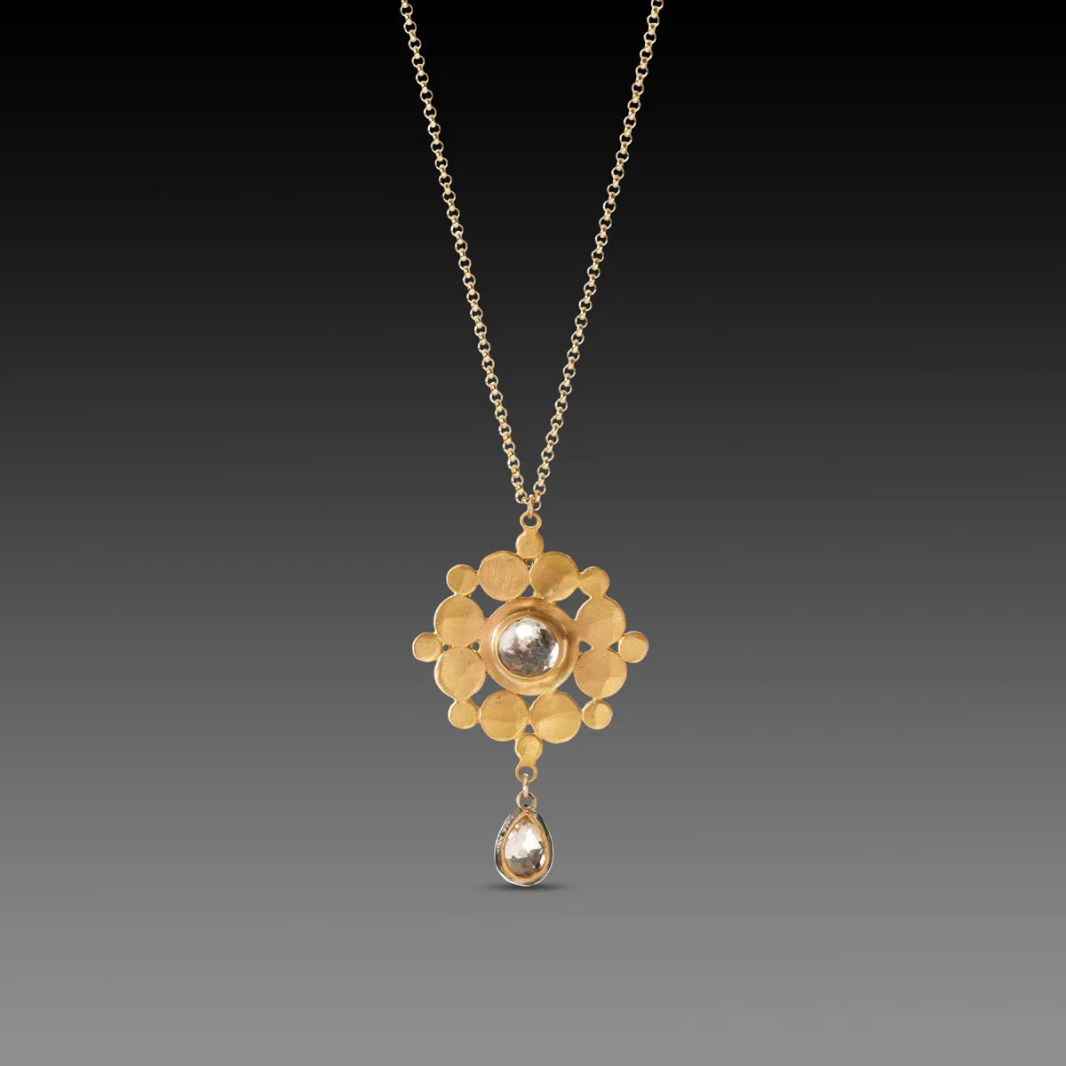 White Topaz Mandala Necklace