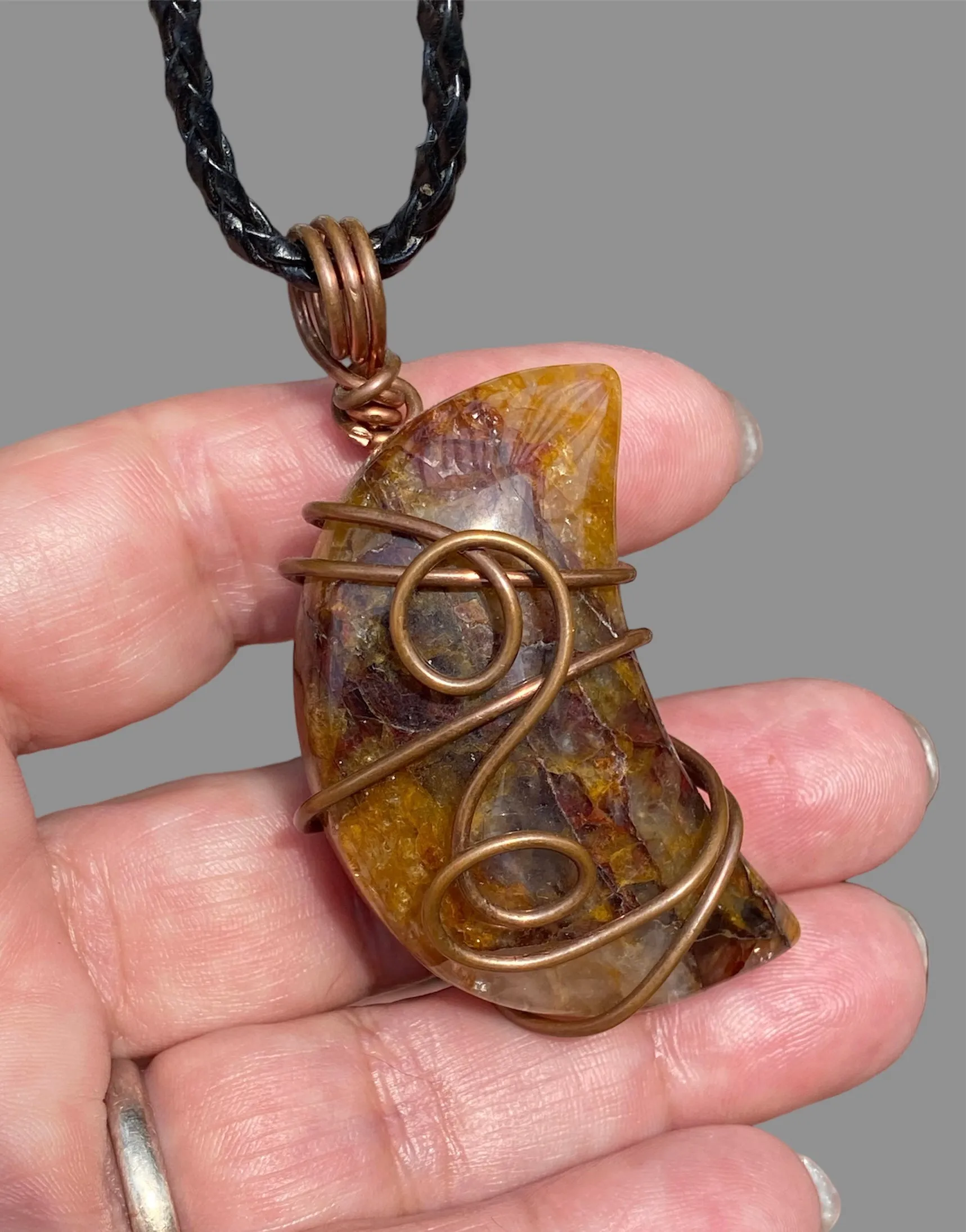Wire Wrapped Cabochon Gemstone Pendants