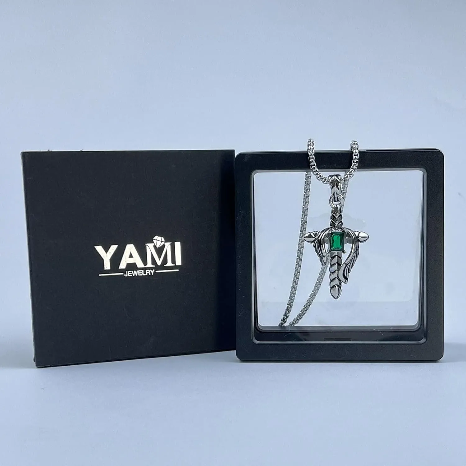 YAMI Angle Wings Necklace for Men, Guardian Angel/Dragon/Crow/Octopus Pendant Anime Necklace,316 stainless steel cast necklace