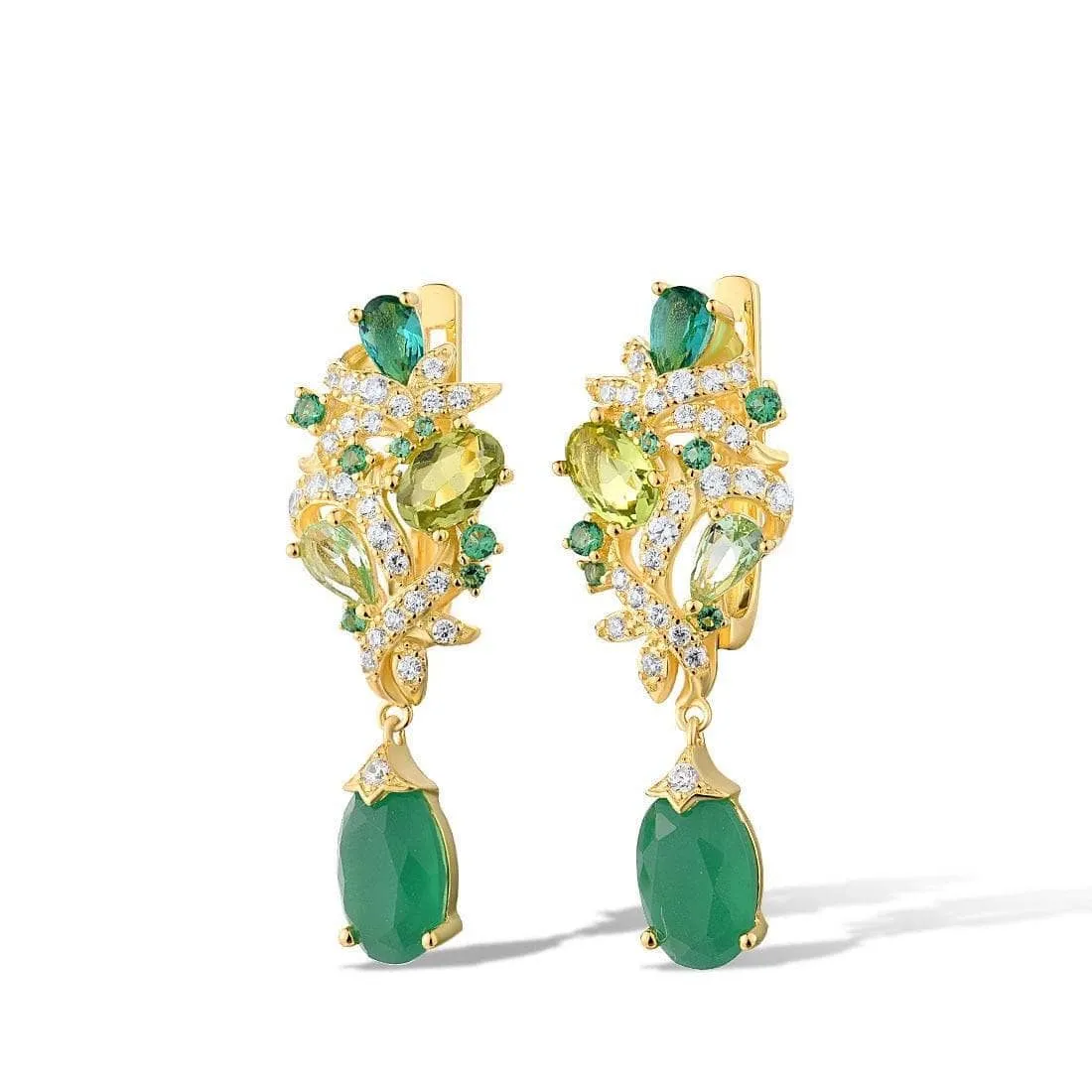 Yellow Gold Diamond Drop Earrings