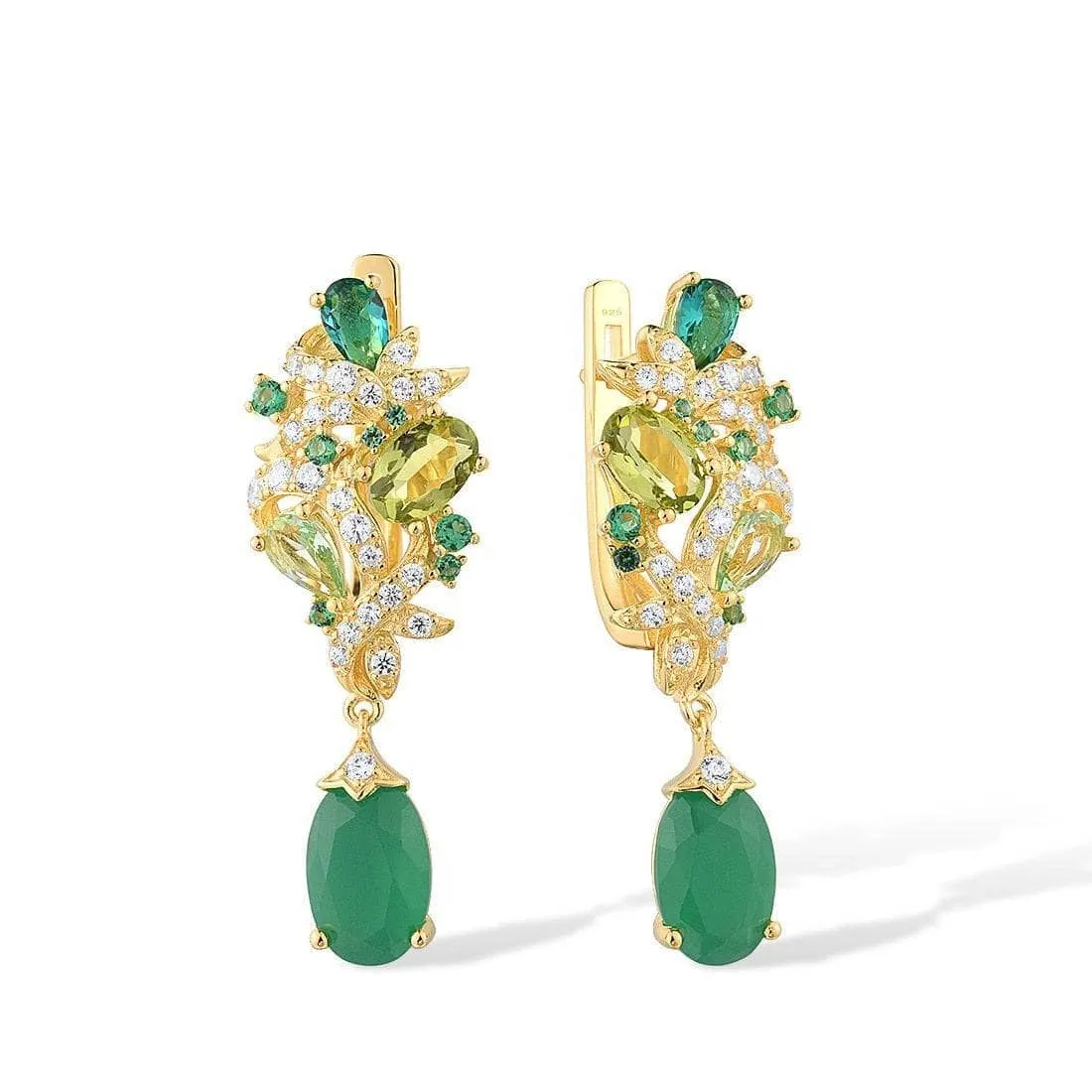 Yellow Gold Diamond Drop Earrings