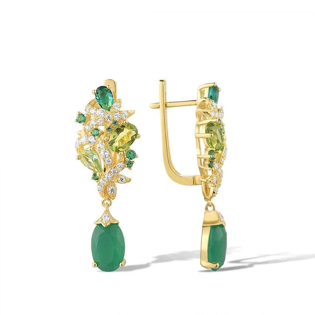 Yellow Gold Diamond Drop Earrings