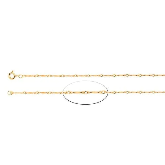 Yellow Gold-Filled 1.4mm Dapped Bar & Link Chain Necklace