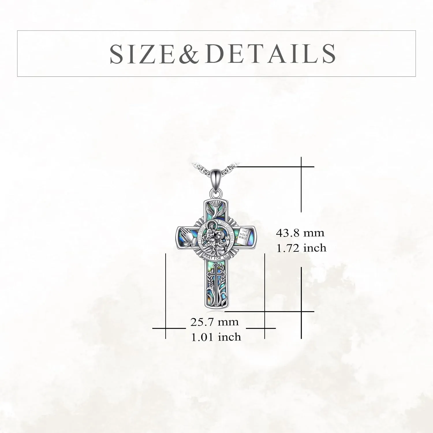 YFN Patron Saint Necklace Sterling Silver Amulet Medal Pendant Religious Protector Jewelry Gifts for Women Men