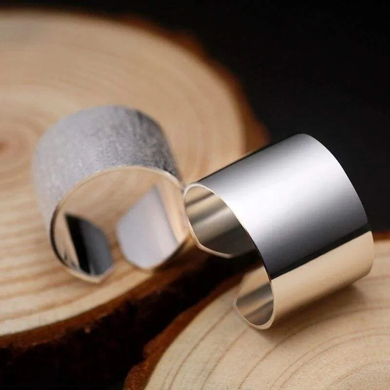 ZABRA Real 925 Sterling Silver 13mm Open Ring for Women Simple Trendy Style Wedding Engagement Gift Japan Korean Fashion Jewelry