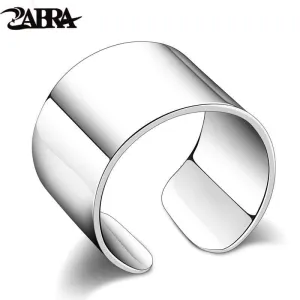 ZABRA Real 925 Sterling Silver 13mm Open Ring for Women Simple Trendy Style Wedding Engagement Gift Japan Korean Fashion Jewelry