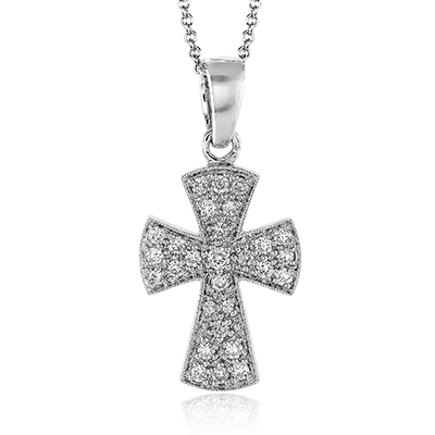 ZP153 Cross Pendant in 14k Gold with Diamonds