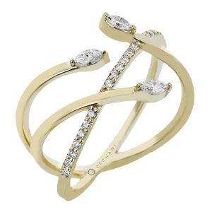 ZR2442 Right Hand Ring in 14k Gold with Diamonds